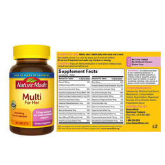 Close-up of Nm Essential Woman Multi Size 90ct label with ingredients