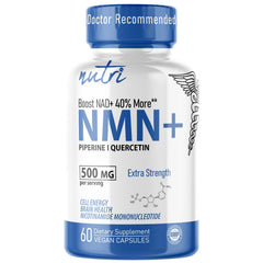 Nutri NMN 500mg bottle with Quercetin Phytosome and Black Pepper