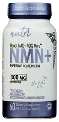NMN supplement bottle featuring 60 capsules, front view