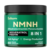 Front view of 60-count NMNH NMN supplement bottle