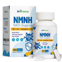 NMNH supplement bottle label on white background