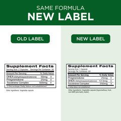 Additive-free DHEA supplement label