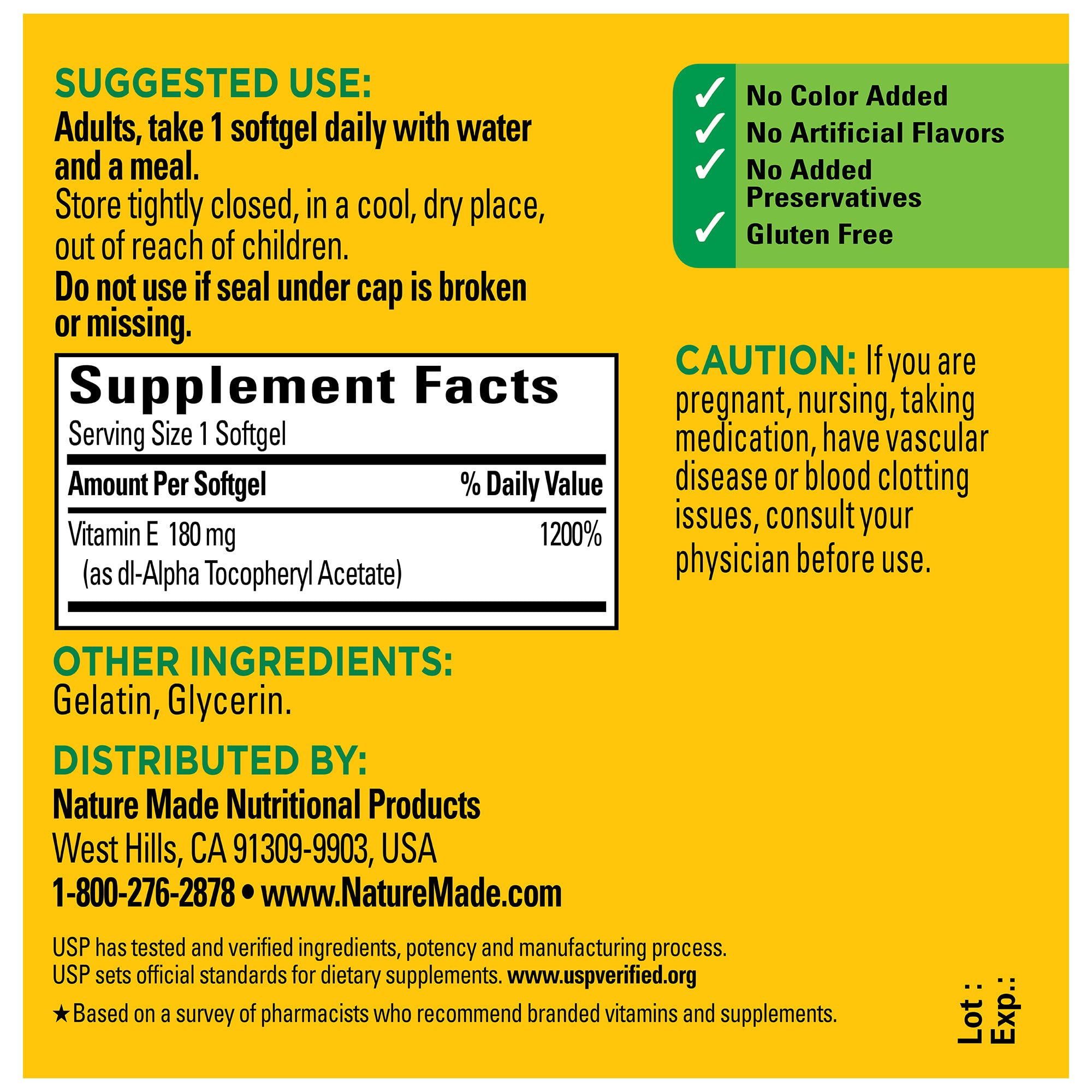 Vitamin E softgels with no artificial colors or flavors Vitamin E softgels with no artificial colors or flavors