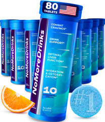 NoMoreDrinks anti-alcohol craving supplement bottle and tablets