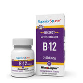Product front view of Superior Source No Shot B12 methylcobalamin 2500 mcg 90-count bottle