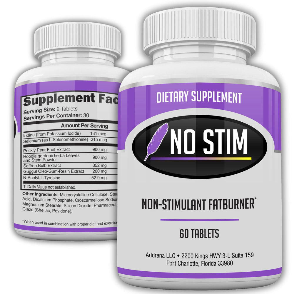 No-Stim fat burner bottle front view