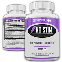 No-Stim fat burner bottle front view