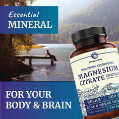 Nobi Magnesium Citrate 500mg evening relaxation scene promoting calm routines