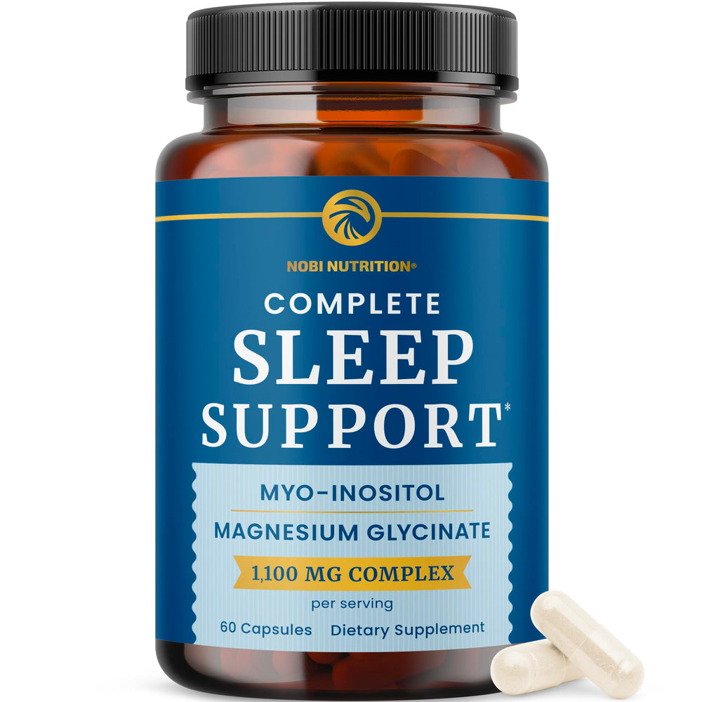 Nobi Nutrition front packaging showing bottle and sleep support branding for clear identification