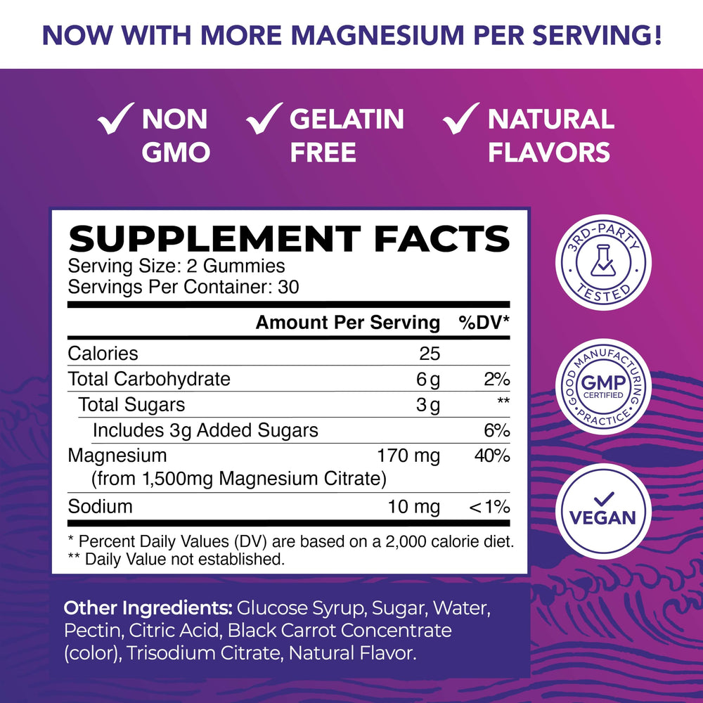 Nobi Nutrition Magnesium Citrate Gummies soft chew texture closeup.