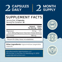 Hand holding bottle to show Nobi Nutrition size and capsule scale for portion planning