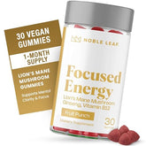 Noble Leaf Lion's Mane Gummies bottle with fruit punch flavor