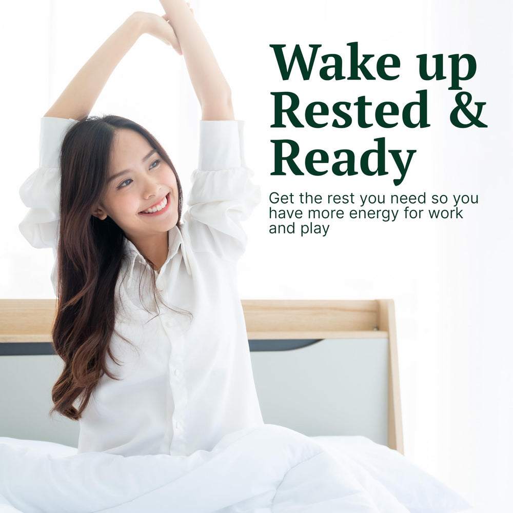 Graphic highlighting valerian root, melatonin, lemon balm for sleep