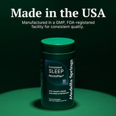 GMP and USA-made facility emblem beside NoctoPlex branding