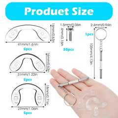 Nose pads on eyeglasses demonstrating secure fit