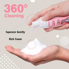 Gentle foam covers kids' teeth during brushing with NOHOO toothpaste