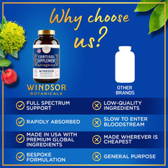 Non-GMO cortisol supplement for stress relief and energy