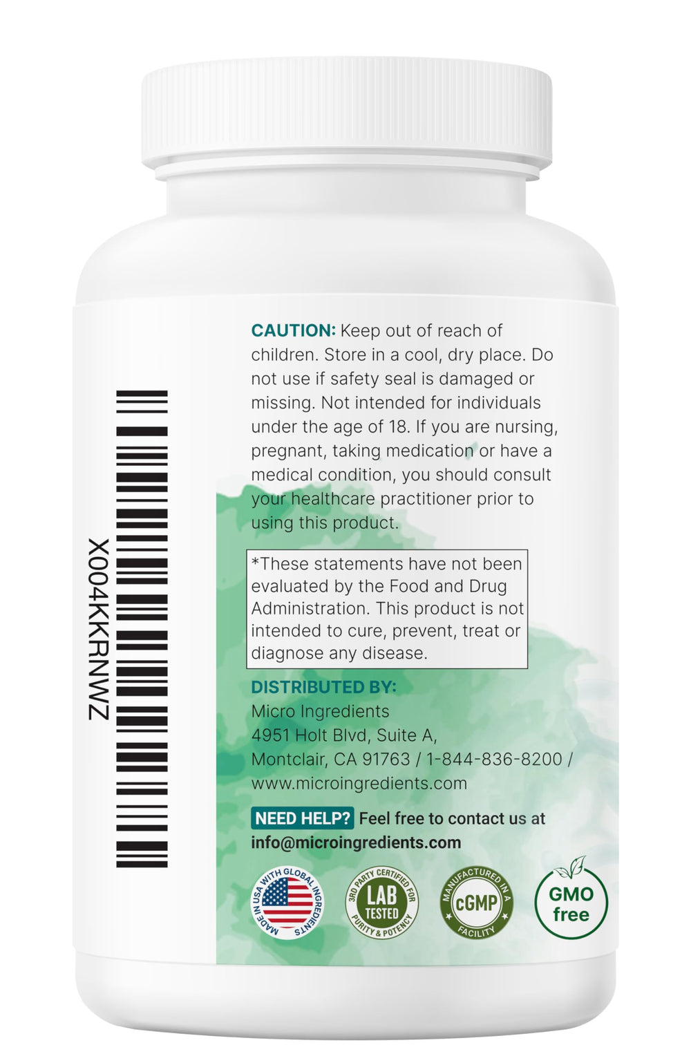 Non-GMO, dairy-free, gluten-free label