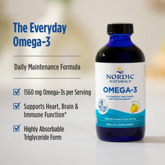 Non-GMO, gluten-free and dairy-free seal on Omega-3 bottle