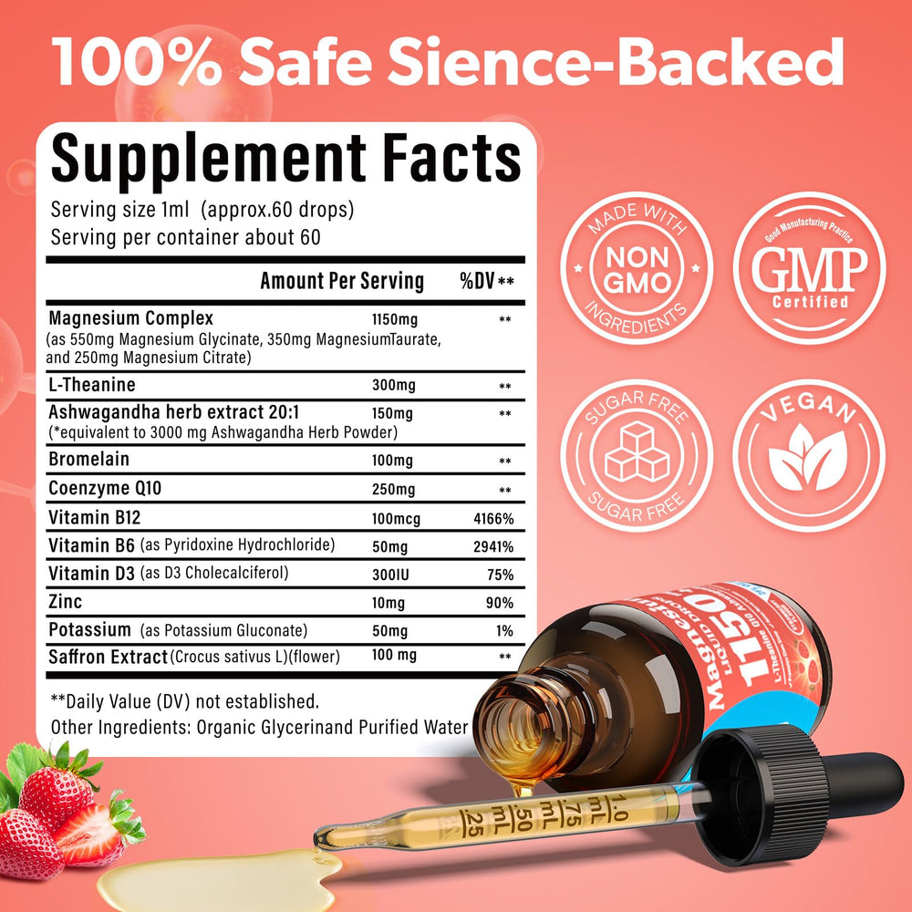 Non-GMO, gluten-free, dairy-free magnesium liquid label