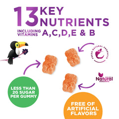 Non-GMO gluten-free kids vitamin gummies