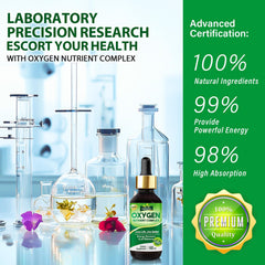 Non-GMO and gluten-free oxygen drops label