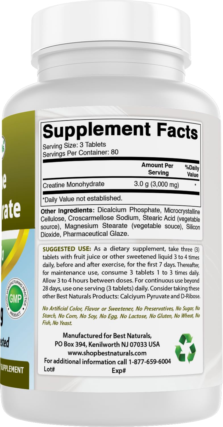 Non-GMO and gluten-free Creatine Monohydrate packaging