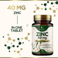 Non-GMO label on zinc 40mg supplement bottle