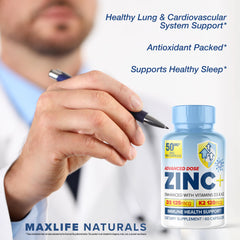 Non-GMO, Made in USA zinc supplement label