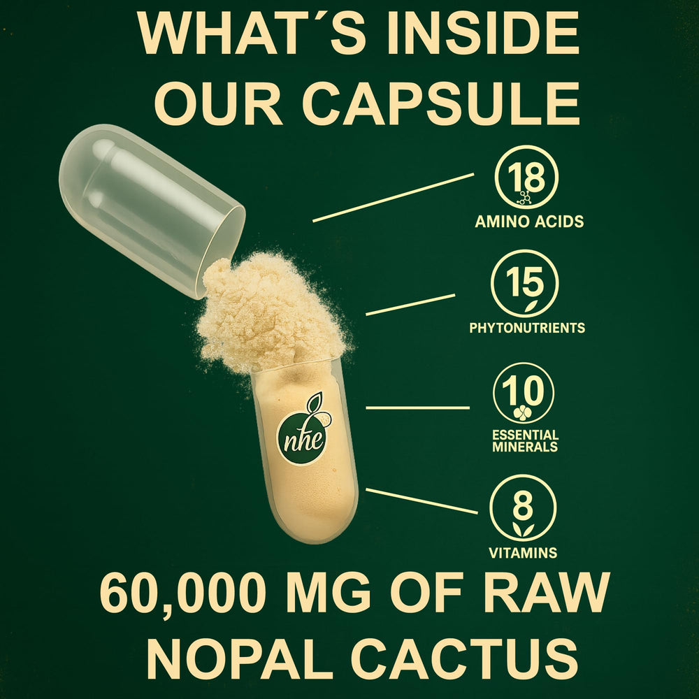 Non-GMO nopales cactus capsules bottle label