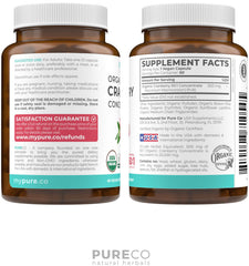 Non-GMO organic cranberry capsules in bottle