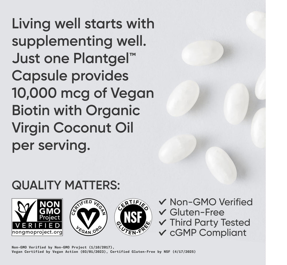 Non-GMO vegan biotin PlantGel capsule carrageenan-free