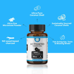 Non-GMO vegan charcoal capsules by TRUEMED