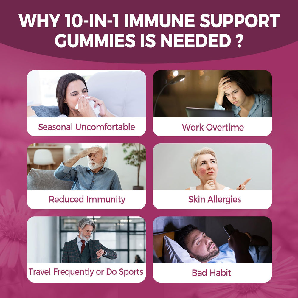 Non-GMO vegan, gelatin-free immune support gummies packaging
