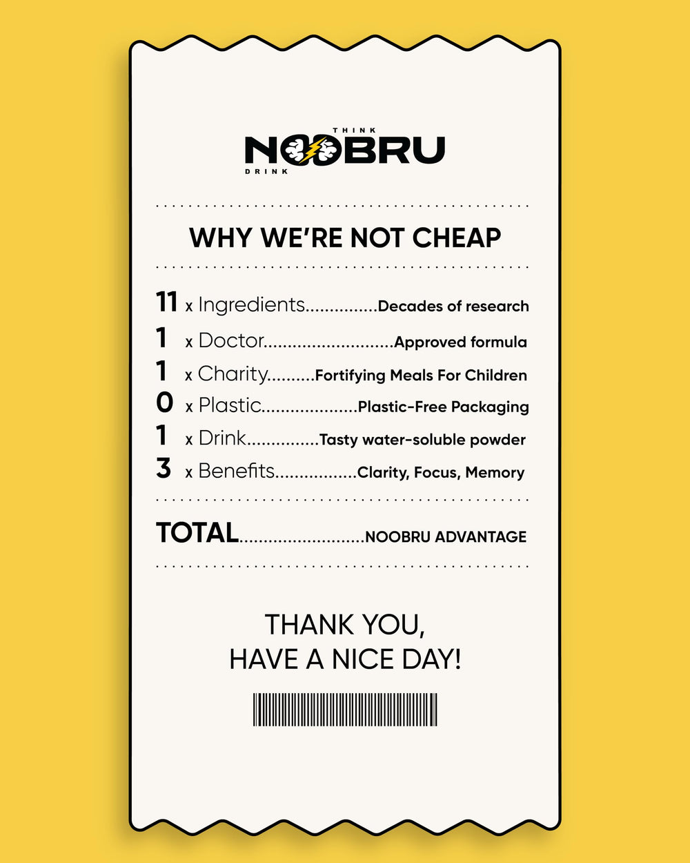 Side view of Noobru Advantage Nootropic packaging