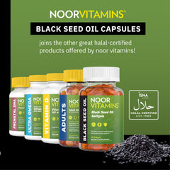 Non-GMO, gluten-free and allergen-free claims on Noor Vitamins packaging
