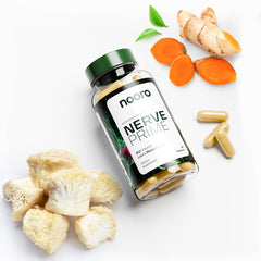 Close-up of nooro Nerve Prime bottle label
