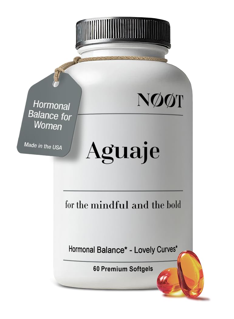 NØØT Aguaje Oil Softgels bottle close-up on white background