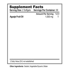 Close-up of Aguaje oil softgels highlighting glossy capsules