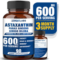 Nootrilabs Naturals Astaxanthin Panax Ginseng Ginkgo Biloba bottle – 90 vegan capsules