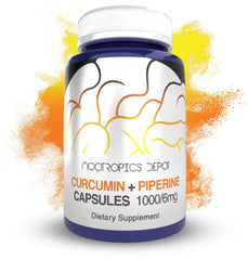 Nootropics Depot Curcumin + Piperine Capsules bottle label