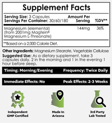 Close-up of Magtein Magnesium L-Threonate capsules for brain health