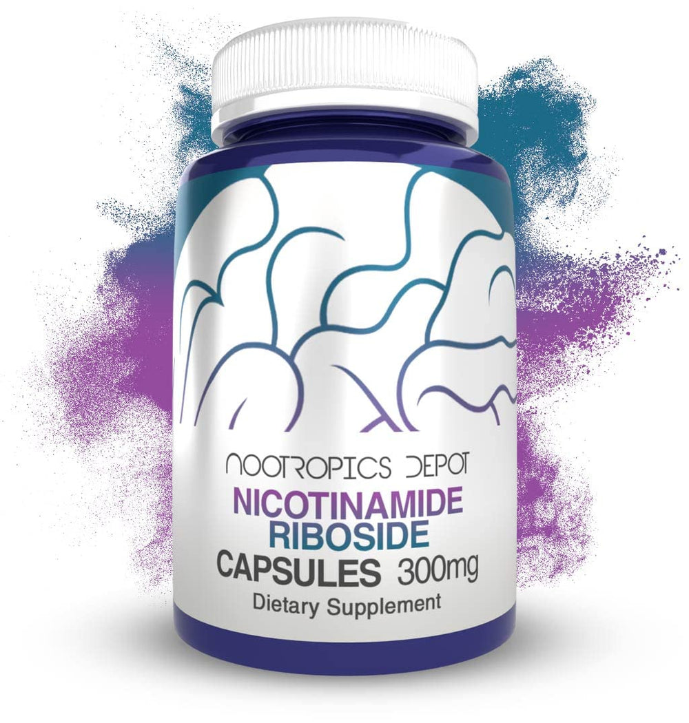 Front view of Nicotinamide Riboside capsules (300mg, 30-count) by Nootropics Depot