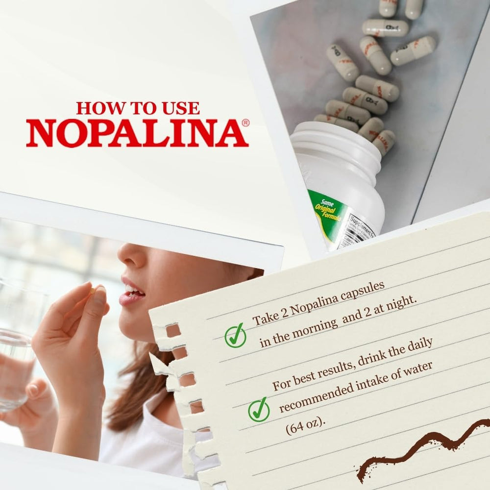 Sealed bottle with capsules from Nopalina Flax Seed Plus
