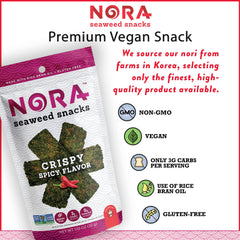 NORA vegan gluten-free seaweed snack hero shot attracting health-conscious snacking