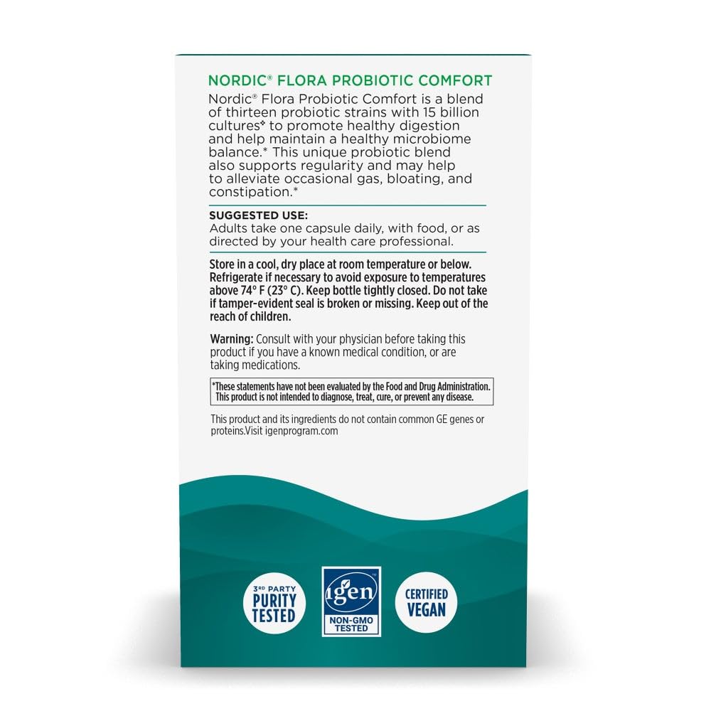 Front view of Nordic Naturals Nordic Flora Probiotic Comfort packaging
