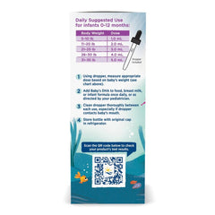 Vitamin D3 dosing chart for Nordic Naturals Baby's DHA