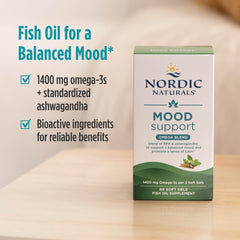 Brain health and mood balance concept associated with omega-3 and ashwagandha.