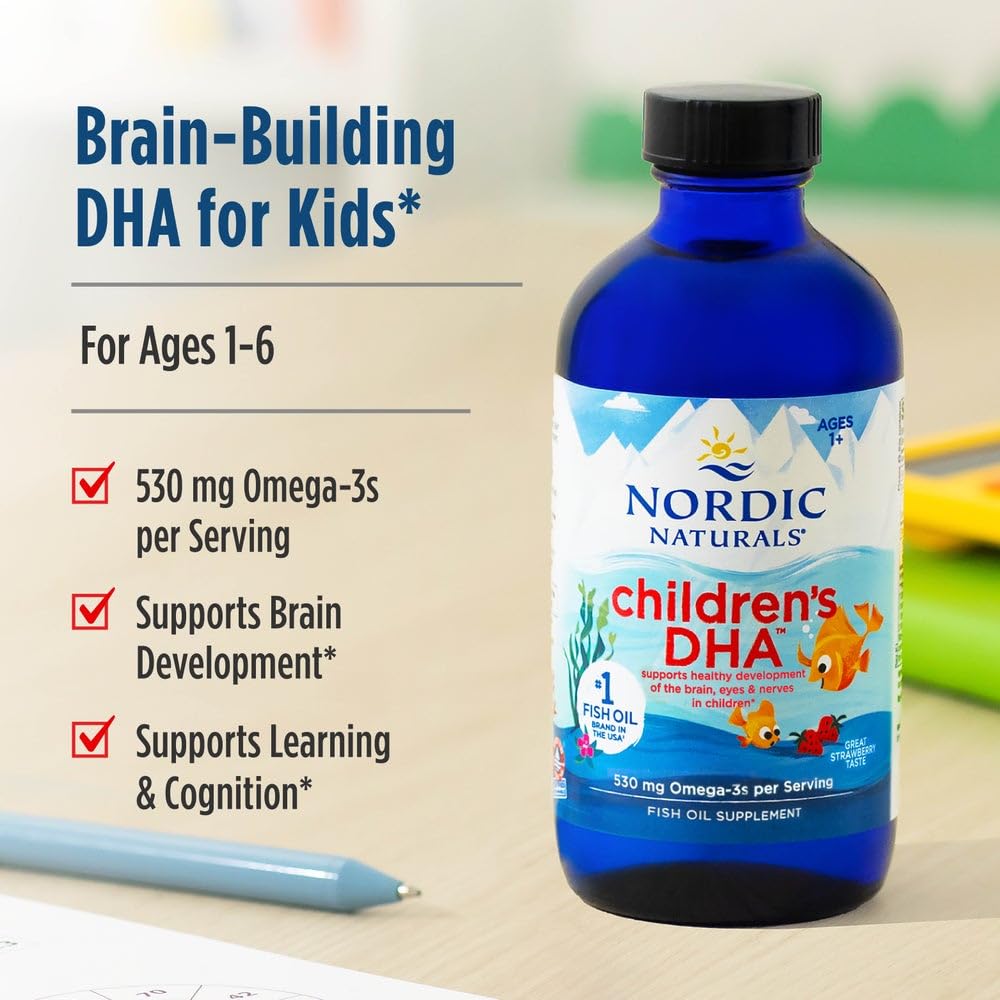 Nordic Naturals dosing guide image illustrating kid-friendly daily amount