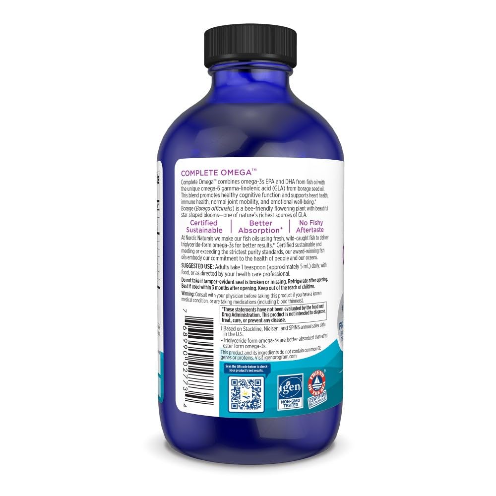 Nordic Naturals Complete Omega lemon on kitchen counter for daily wellness.